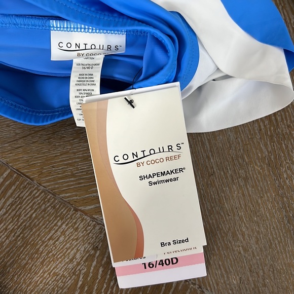 CONTOURS by COCO REEF Shapemaker Swimwear Agate Bandeau Azure Top 16/40D - Picture 10 of 15